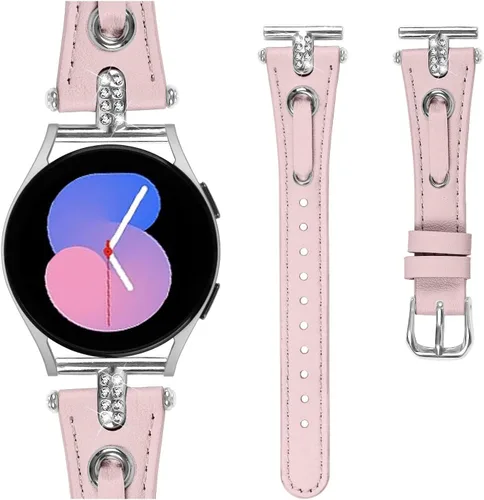 Vista 22 de DEALELE Correas compatibles con Samsung Galaxy Watch 6/6 Classic / 5/5 Pro / 4/4 Classic/Galaxy 3 1.614 in / Active 2, correa de repuesto de cuero