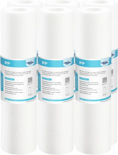 Vista 10 de Membrane Solutions 5 micras 10" x 2.5" cartucho de repuesto de filtro de agua de sedimento para cualquier filtro de agua 10 x 2.5 pulgadas Sistema