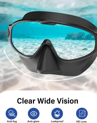 Vista 3 de Gafas de natación para adultos con cubierta de nariz para hombres y mujeres, paquete de 2 gafas de natación de visión amplia, antivaho, UV, sin