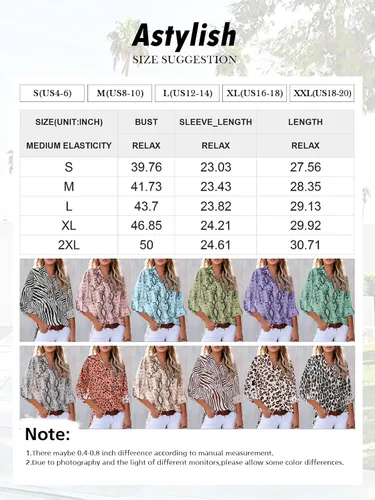 Vista 6 de Astylish Blusa tipo túnica con botones y manga 34 con pestañas para mujer