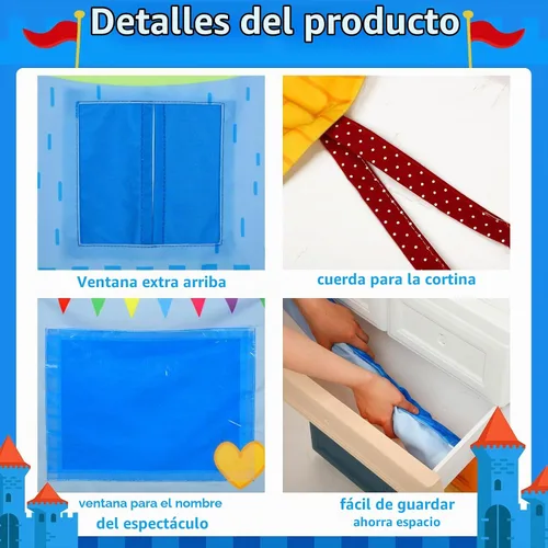 Vista 4 de VitalCozy Teatro de Marionetas para Entrada de Puerta con 2 Varillas Ajustables que se Adapta a la Mayoría de las Entradas de Puerta 67 x 31