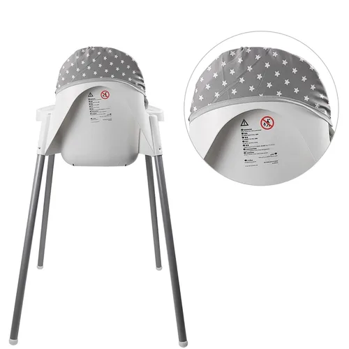 Vista 6 de Twoworld Cojín para silla alta IKEA Antilop, funda de asiento para silla alta de bebé, cojín para silla alta IKEA Antilop (gris de moda)