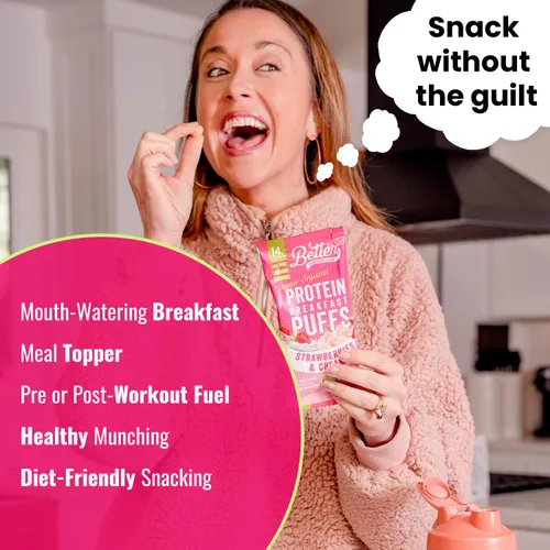 Vista 6 de Better Than Good Savory Keto Fresas y crema de 0.49 oz de proteína, sin gluten, bajas en calorías, altas en proteínas, bajas en carbohidratos