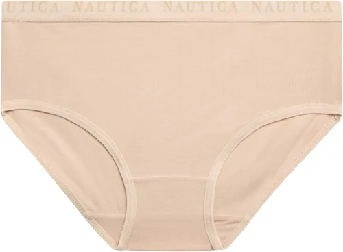 Vista 4 de Nautica Ropa interior para niñas, paquete de 10 calzones cómodos elásticos de algodón transpirable de cintura media para niñas (tallas 4-12)