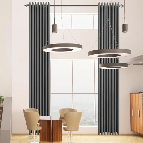 Vista 26 de Cortinas opacas para dormitorio, con aislamiento térmico y bloqueo de luz, para oscurecer la habitación, cortinas con ojales sólidos para ventana