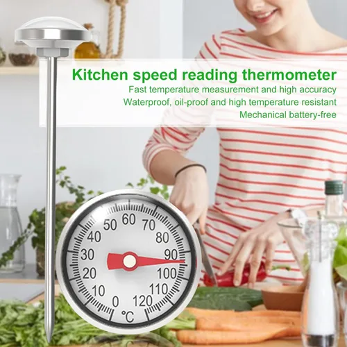 Vista 2 de Sonda de termómetro para alimentos, lectura instantánea, sin batería, termómetro para cocinar, inalámbrico, impermeable, 32.0-248.0 °F, termómetro