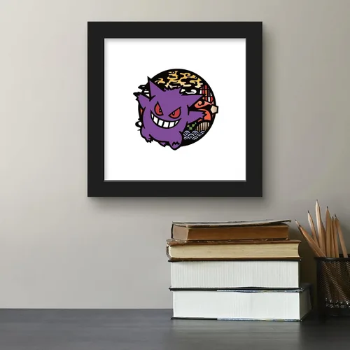 Vista 4 de Trends International Gallery Pops Pokémon - Póster de pared de Wagara Gengar, 12.00 x 12.00 pulgadas, versión de marco negro