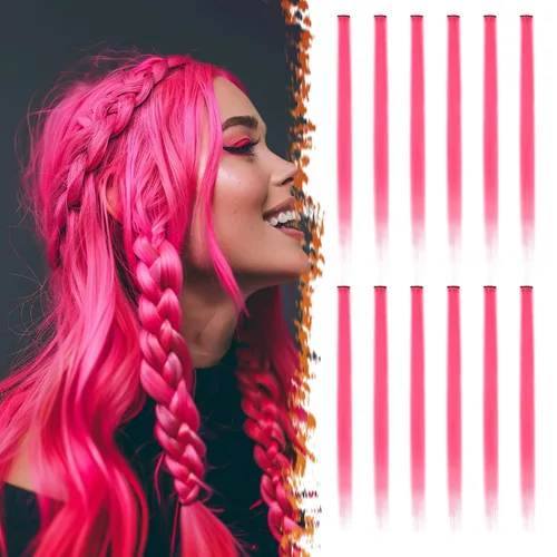 Vista 26 de BARSDAR Extensiones de cabello negro con clip, extensiones de cabello con clip de color para mujer, 22 pulgadas, 12 piezas, extensiones sintéticas