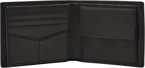 Vista 4 de Fossil Mens Derrick Leather RFID-Blocking Large Bifold with Coin Pocket Wallet