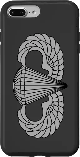 Vista 11 de Insignia básica de paracaidista para iPhone 14, alas de salto aerotransportadas, funda gris