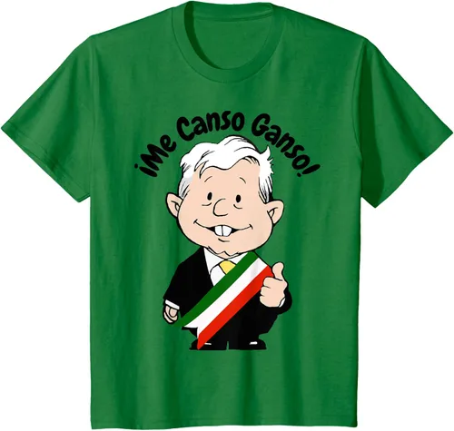 Vista 42 de AMLO Amlito Me Canso Ganso - Camiseta con diseño de dibujos animados mexicanos Gris Oscuro