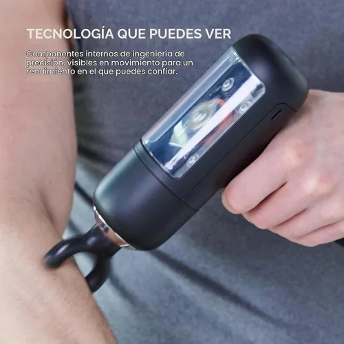 Vista 2 de Sharper Image Powerboost Circuit - Pistola de masaje de percusión de tejido Gris oscuro