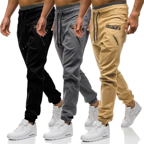 Vista 5 de Manwan walk Pantalones deportivos de moda para hombre, pantalones ajustados y cónicos de algodón