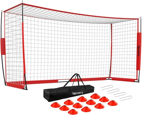Vista 7 de Portería de fútbol portátil, red desmontable de 12 x 6 pies para patio trasero, equipo de entrenamiento de configuración rápida con 1 bolsa