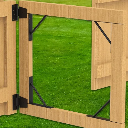 Vista 7 de Soporte de esquina para puerta, resistente, ajustable, sin hundimiento, hierro sólido duradero para puertas de cobertizo, puertas de entrada