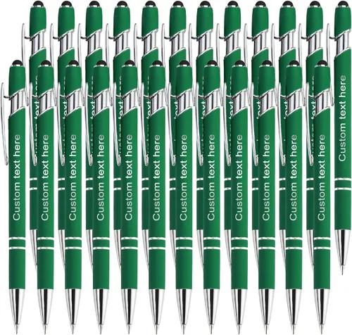 Vista 24 de Bolígrafos personalizados a granel con punta de lápiz capacitivo, bolígrafos personalizados de 0.020 in con nombre, logotipo o mensaje grabado