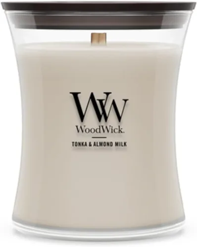 Vista 18 de WoodWick Regalos de Velas Navideñas de Canela Chai para Mujeres y Hombres, Vela de Reloj de Arena Mediana de 9.7 oz con Mecha Crepitante