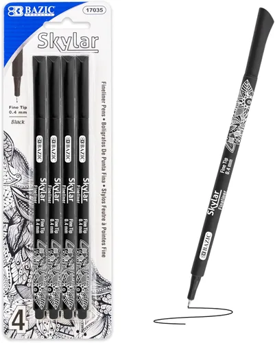 Vista 9 de BAZIC PRODUCTS Skylar - Bolígrafo de punta fina (10 colores, 0.016 in), para la escuela, oficina, hogar