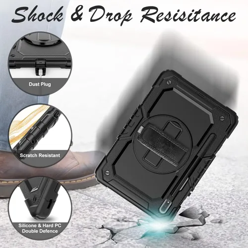 Vista 5 de Funda para Samsung Galaxy Tab S8/S7 de 11 pulgadas 5G Funda para Tableta 2022/2020, [con Protector de Pantalla de Vidrio Templado], Soporte