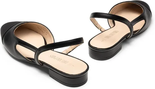 Vista 3 de DREAM PAIRS Zapatos planos para mujer, con puntera cuadrada, para mujer, estilo casual, trabajo, oficina, fiesta, zapatos de vestir de tacón bajo