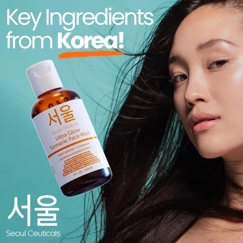 Vista 3 de SeoulCeuticals Limpiador facial de cúrcuma coreana, vegano, sin crueldad, limpiador facial coreano para el cuidado de la piel - K Beauty Cuidado