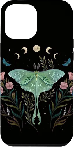 Vista 25 de Funda estética Witchy Luna Moth Flower Floral Moon Phases para iPhone 12 mini
