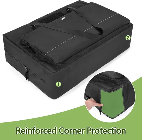 Vista 4 de GOBUROS Funda de transporte para tablero de Cornhole de 3 pies x 2 pies, bolsa de transporte de Cornhole con 8 bolsillos para bolsa de arena