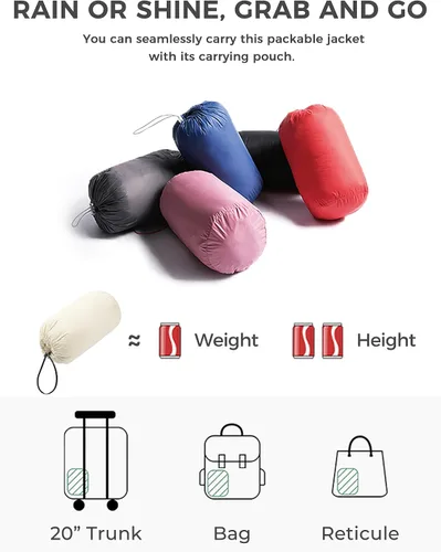Vista 4 de Wantdo - Chaqueta de plumón con capucha para mujer, corta, ultraligera y plegable