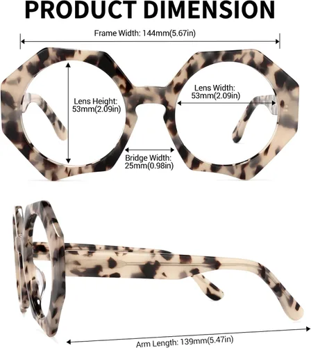 Vista 5 de Zeelool Gafas geométricas de gran tamaño con bloqueo de luz azul, gafas de moda para mujer con protección UV400 ZOP01887