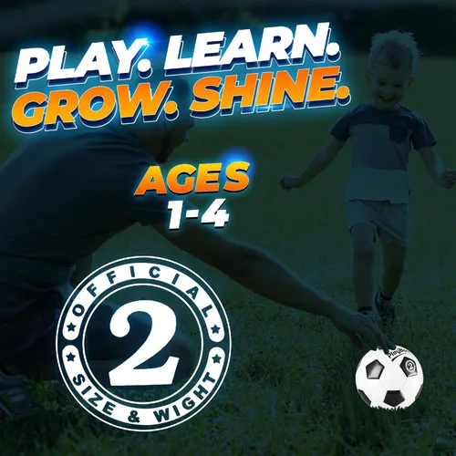 Vista 2 de PlayBolt Soccer Ball Sizes 2, 3, 4, 5 with Pump - Black & White Training Practice & Match Ball for Kids, Youth and Adults (1-Pack or 4-Pack)