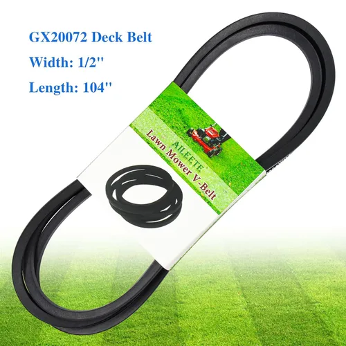 Vista 2 de GX20072 - Cinturón de cubierta de 1/2" x 104" para John Deere D100, D105, D120, D125, D130, E100, E130, L100, L110, L111, L118, LA115 con plataforma