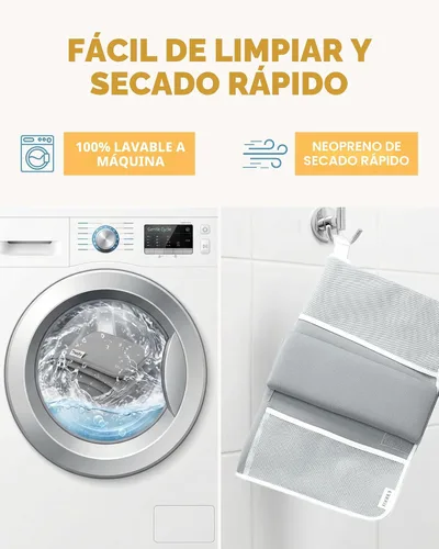 Vista 7 de Cómodo juego de rodilleras y coderas de baño para bebé, almohadilla gruesa de espuma viscoelástica con soporte para el codo, cojín de bañera
