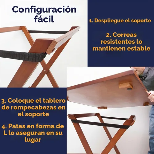 Vista 4 de Mesa plegable Bits and Pieces para armar rompecabezas en cualquier parte; se pliega fácilmente para almacenarse mientras no se utiliza