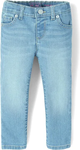 Vista 6 de The Children's Place - Jeans ajustados para niñas Negro/Índigo/Azul paquete de 3