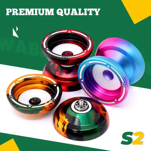 Vista 5 de Yoyo profesional S2 para niños y adultos, Yo Yo Yo de metal sensible Yoyo que no responde, yoyo de doble propósito + rodamiento KK + 10 cuerdas +