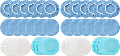 Vista 10 de 20 Piezas Almohadillas Pulidoras Orbitales para Automóvil Capó de Almohadilla de Microfibra Max Capó de Pulido y Abrillantado Cubierta de Azul