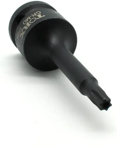 Vista 2 de TEMO A prueba de manipulaciones T30 3 pulgadas de largo a prueba de manipulaciones Torx Star 6 puntos Negro Impact Bit Socket 1/2 pulgada Square