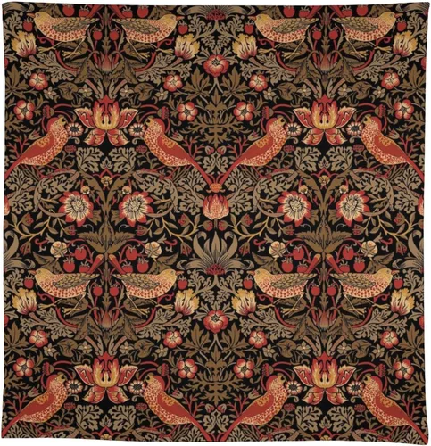 Vista 241 de Mantel Floral Retro de Pájaros, Diseño Original Bohemio William Morris Estampado Cubierta de Mesa para Hogar Picnic Fiesta Comedor Cocina William