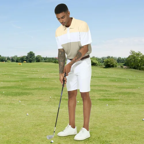 Vista 5 de Polo de golf para hombre, manga corta, secado rápido, absorbe la humedad, camisas polo deportivas casuales para hombres