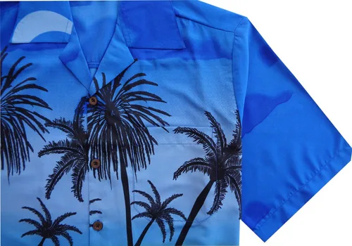 Vista 3 de ALVISH Hawaiian Shirts for Men Tropical Palm Casual Button Down Short Sleeve