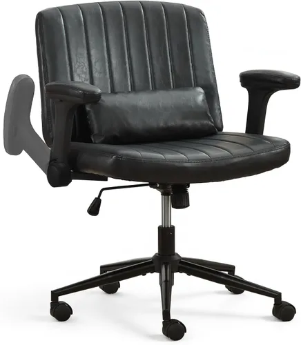Vista 10 de Criss Cross Office Chair with Wheels,Chenille Beige