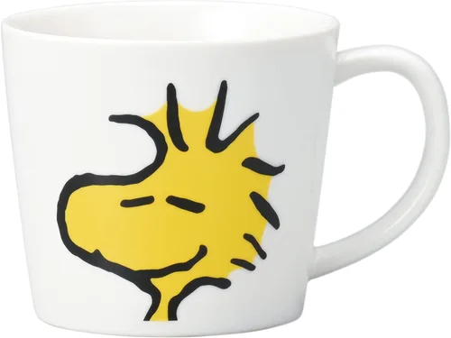 Vista 4 de Kaneshotouki Snoopy & Woodstock 623750 - Juego de 2 tazas (9.5 fl oz), de cerámica blanca, para uso diario, resistente al calor, fabricado en Japón