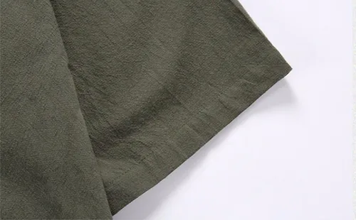 Vista 6 de HZCX FASHION Cárdigan tipo kimono de lino con mezcla de algodón para hombre