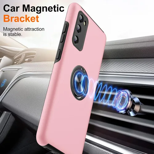 Vista 5 de JAME - Funda para Samsung Galaxy S20 FE 5G, soporte de anillo a prueba de golpes Dual Layer Military Grade Heavy Duty Shockproof Cover, Metal
