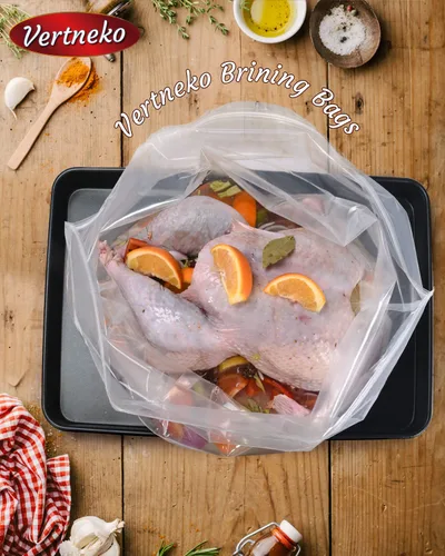 Vista 6 de Bolsas de salmuera de pavo, 26 x 22 pulgadas, paquete de 2, soporta hasta 35 libras, bolsas de salmuera más gruesas con doble cierre de cremallera