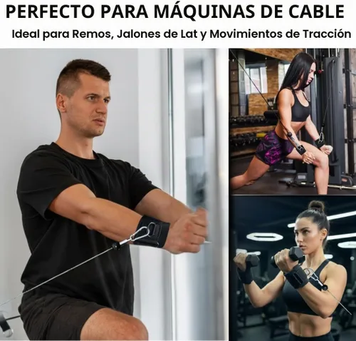 Vista 6 de Weight Lifting Straps with D Ring - Gym Straps with D Ring Negro