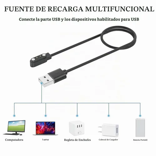 Vista 7 de Vancle Paquete de 2 cargadores de reloj inteligente Gloryfit, cable de carga USB magnético para relojes inteligentes GloryFit T80 T70 T60 T50 P99