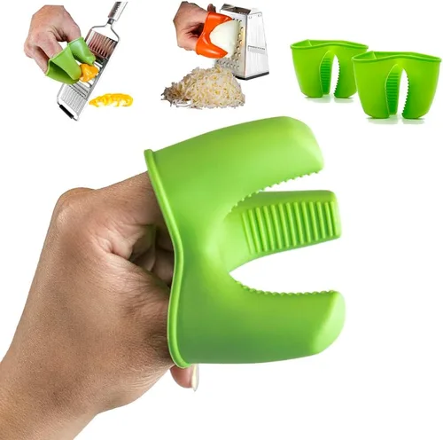 Vista 8 de Protector de dedos de silicona para rallar queso y verduras con cortador de mandolina, accesorios de cocina, paquete de 2