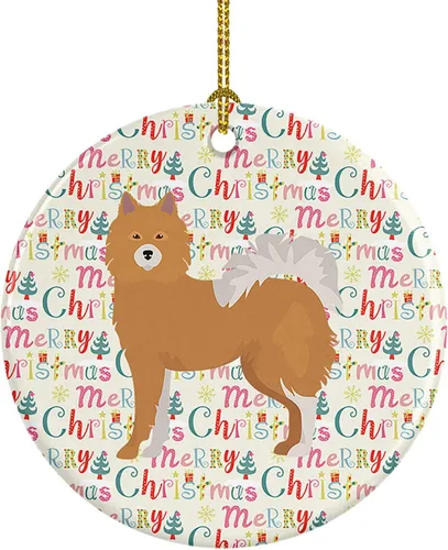 Vista 64 de Caroline's Treasures Abyssinian Sand Terrier - Adorno de cerámica para colgar en el árbol de Navidad, para el hogar, Navidad, fiestas, regalo, 3