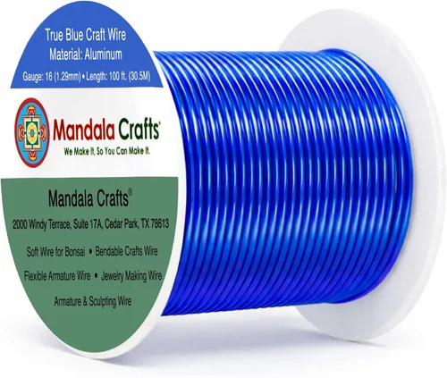 Vista 358 de Mandala Crafts - Alambre de aluminio anodizado de calibre 22 para hacer joyas - 137.2 m de alambre flexible surtido y coloreado - Doble para bonsái